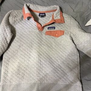 Patagonia Quilted Pullover in Gray and Orange
